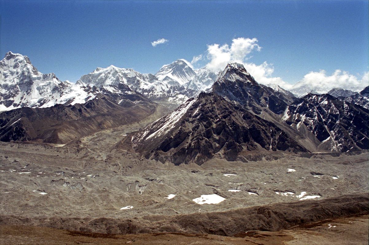 08 Wide View Of Everest And Nguzumpa Glacier From Nameless Fangs North Of Gokyo